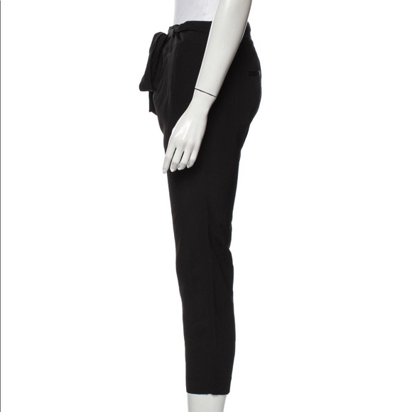 Nili Lotan Pants Slouchy Crop Wrap Tie Pants in Black Size 2 - Picture 8 of 8